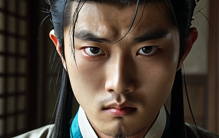 **Image Prompt:** "Moon Jae-shin (Geol-oh) from *Sungkyunkwan Scandal*. A handsome, young Korean scholar with piercing eyes. He is both rebellious and vulnerable, conveying emotional complexity. Focus on subtle expressions of sadness and anger in his eyes, wearing traditional Joseon attire, possibly with a hint of disarray. Muted colors, historical drama setting."
