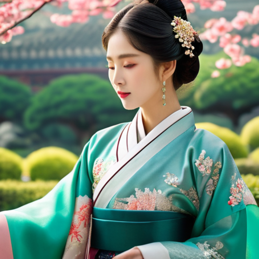 공승연 연기력 성장 과정 - **Prompt 1: Historical Serenity**
    A graceful young Korean woman, with an elegant and serene expr...